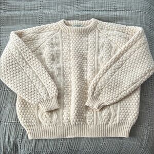 Vintage Cladyknit Elegant Cream Cable Knit Sweater XL